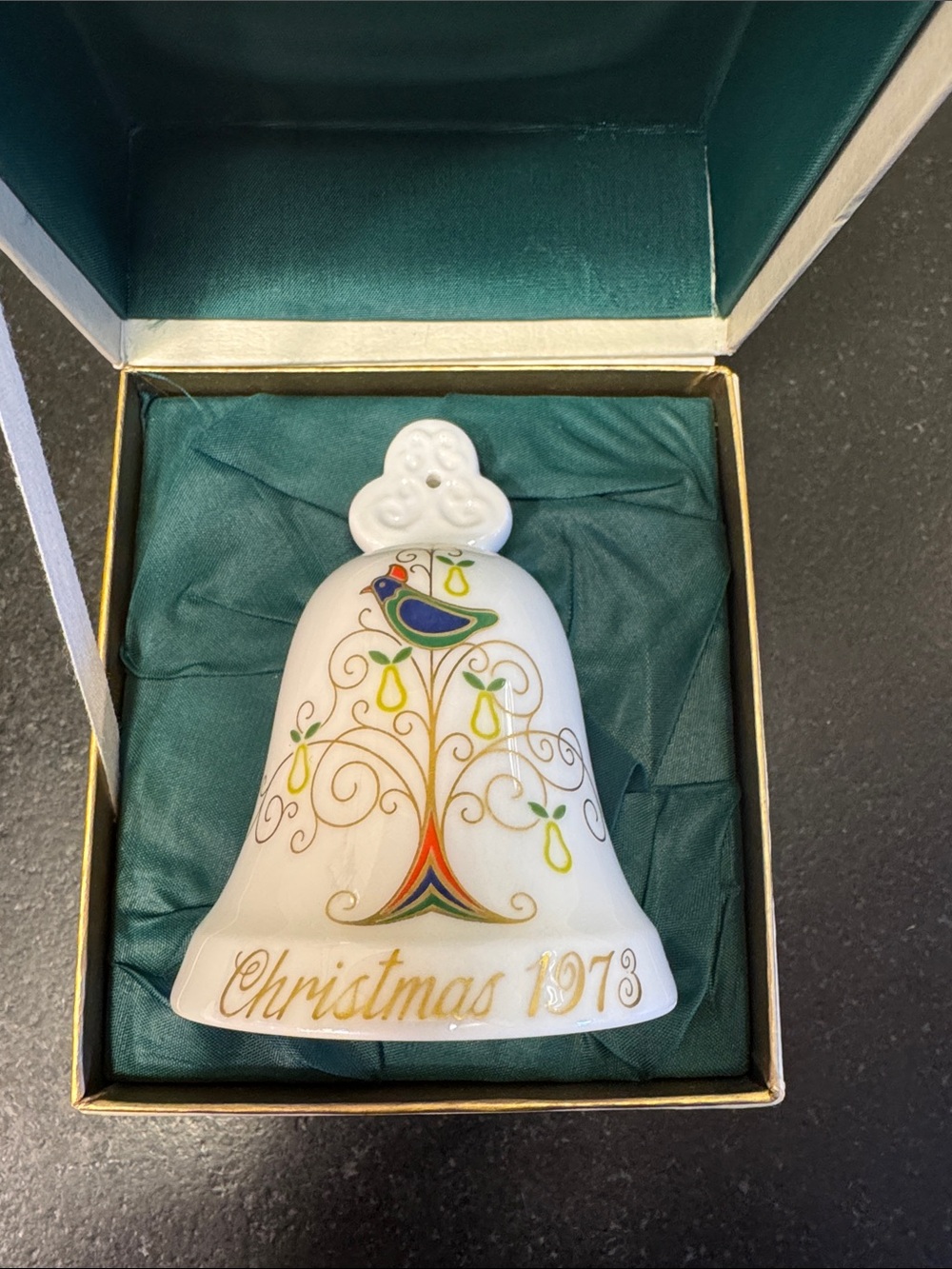 Noritake “A Partridge in a Pear Tree” Bone China Christmas Bell 1973